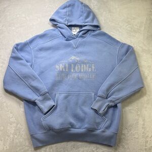 Offline by Aerie Ski Lodge Alpine‎ Mountains Hoodie Sweatshirt Blue XS